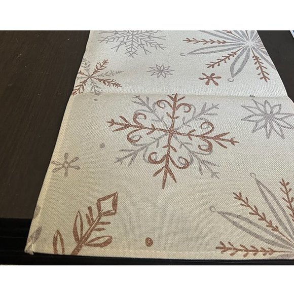 Christmas Table Runner Decorative Cloth Snowflake Decor Xmas Holiday Decoration - Picture 7 of 9